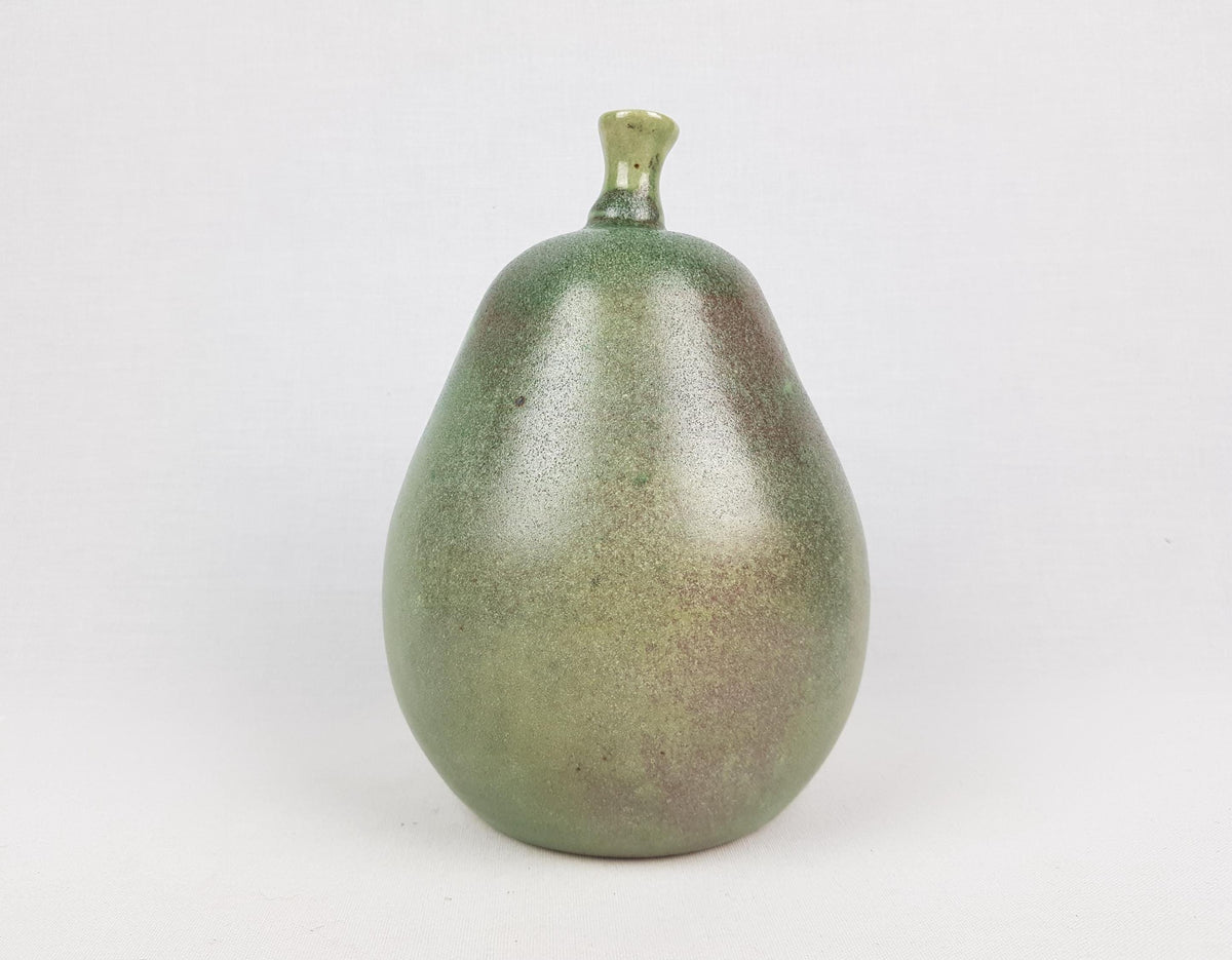 Vintage STUDIO POTTERY Ceramic Pear Shaped Vase By Unknown Artist 1960s 1970s