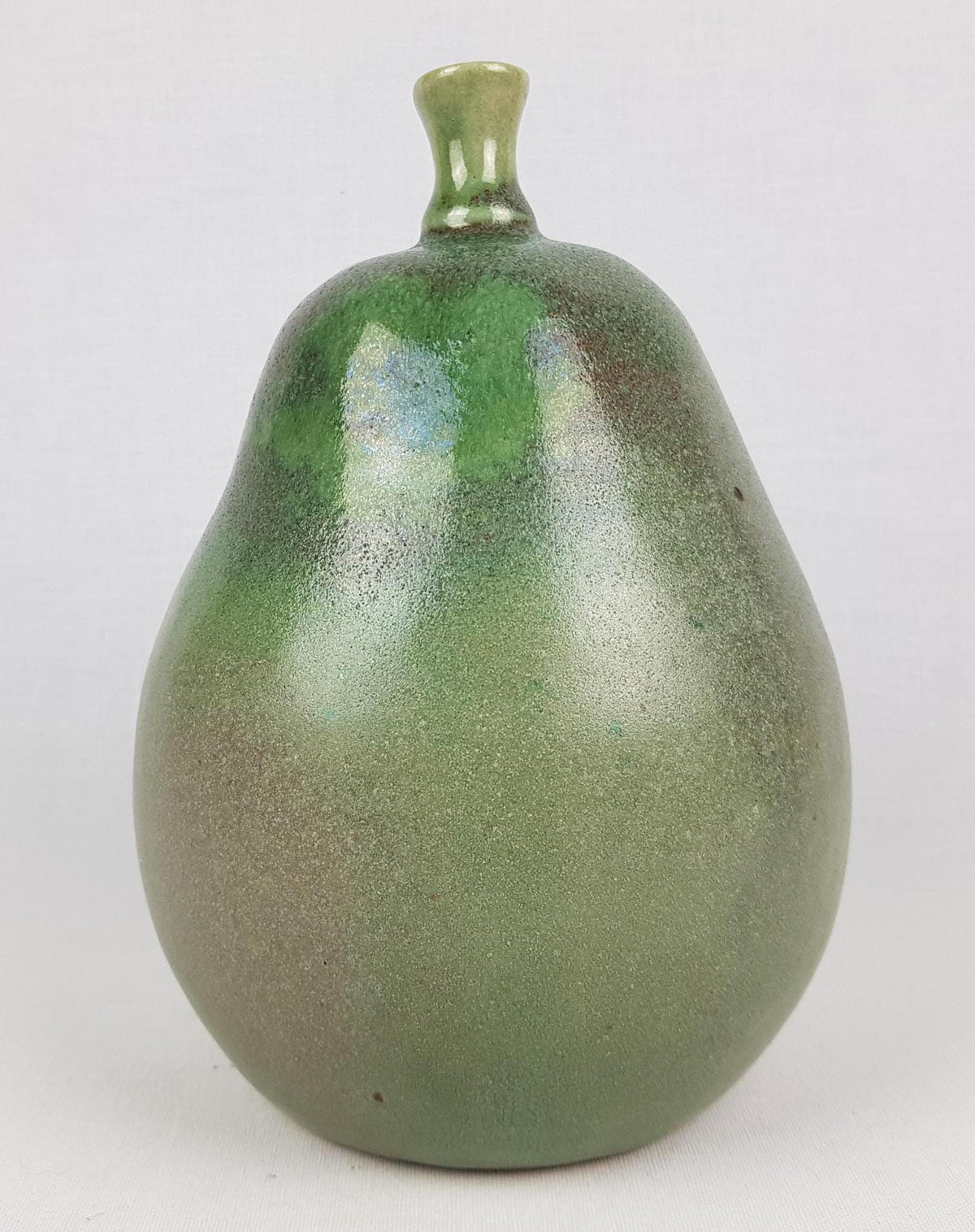 Vintage STUDIO POTTERY Ceramic Pear Shaped Vase By Unknown Artist 1960s 1970s