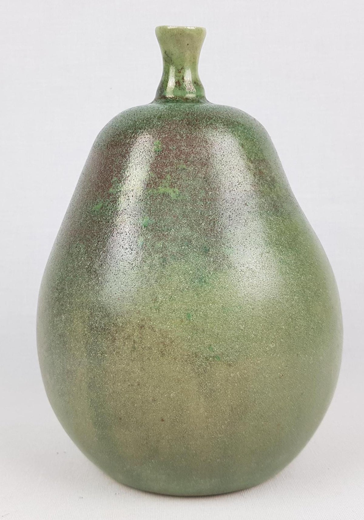 Vintage STUDIO POTTERY Ceramic Pear Shaped Vase By Unknown Artist 1960s 1970s