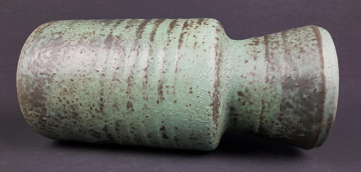 Vintage MOBACH Ceramic Green Vase from Dutch Studio Pottery 1970s