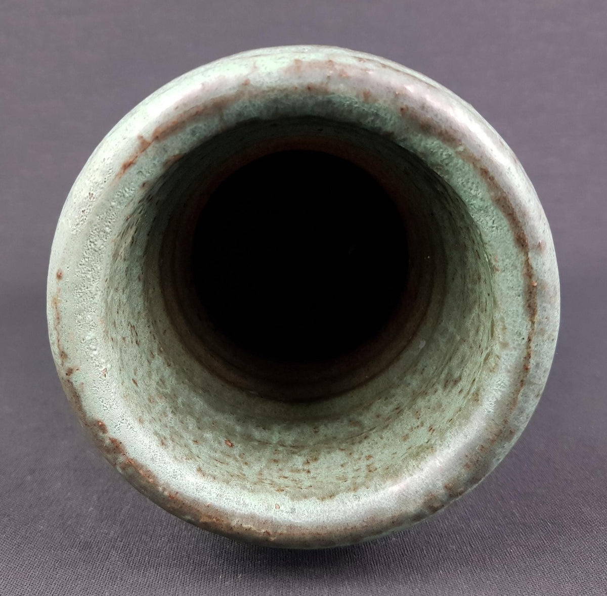 Vintage MOBACH Ceramic Green Vase from Dutch Studio Pottery 1970s
