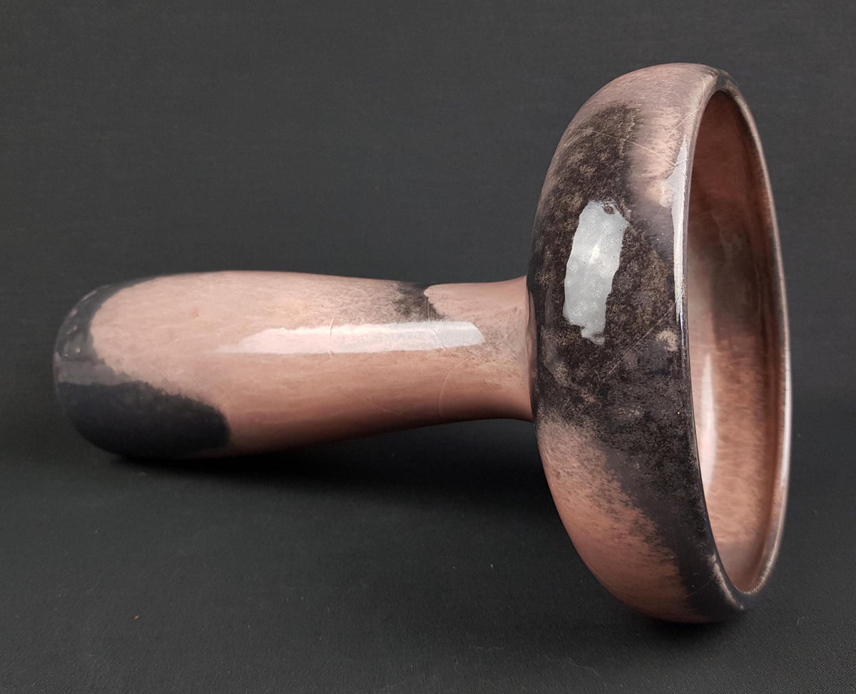 Large Vintage OTTO KERAMIK Pale Rose and Grey Vase or Candle Holder West German Pottery 1980s