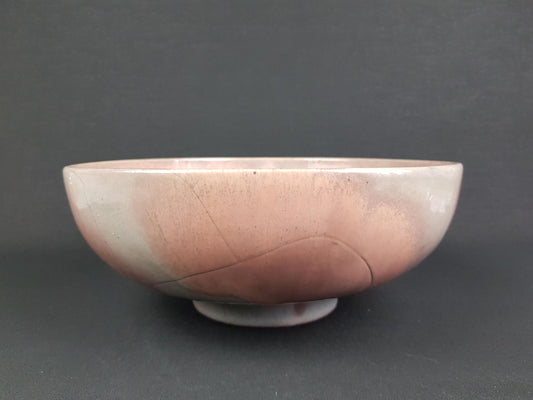 Large Vintage OTTO KERAMIK Pale Rose and Grey Bowl West German Pottery 1980s