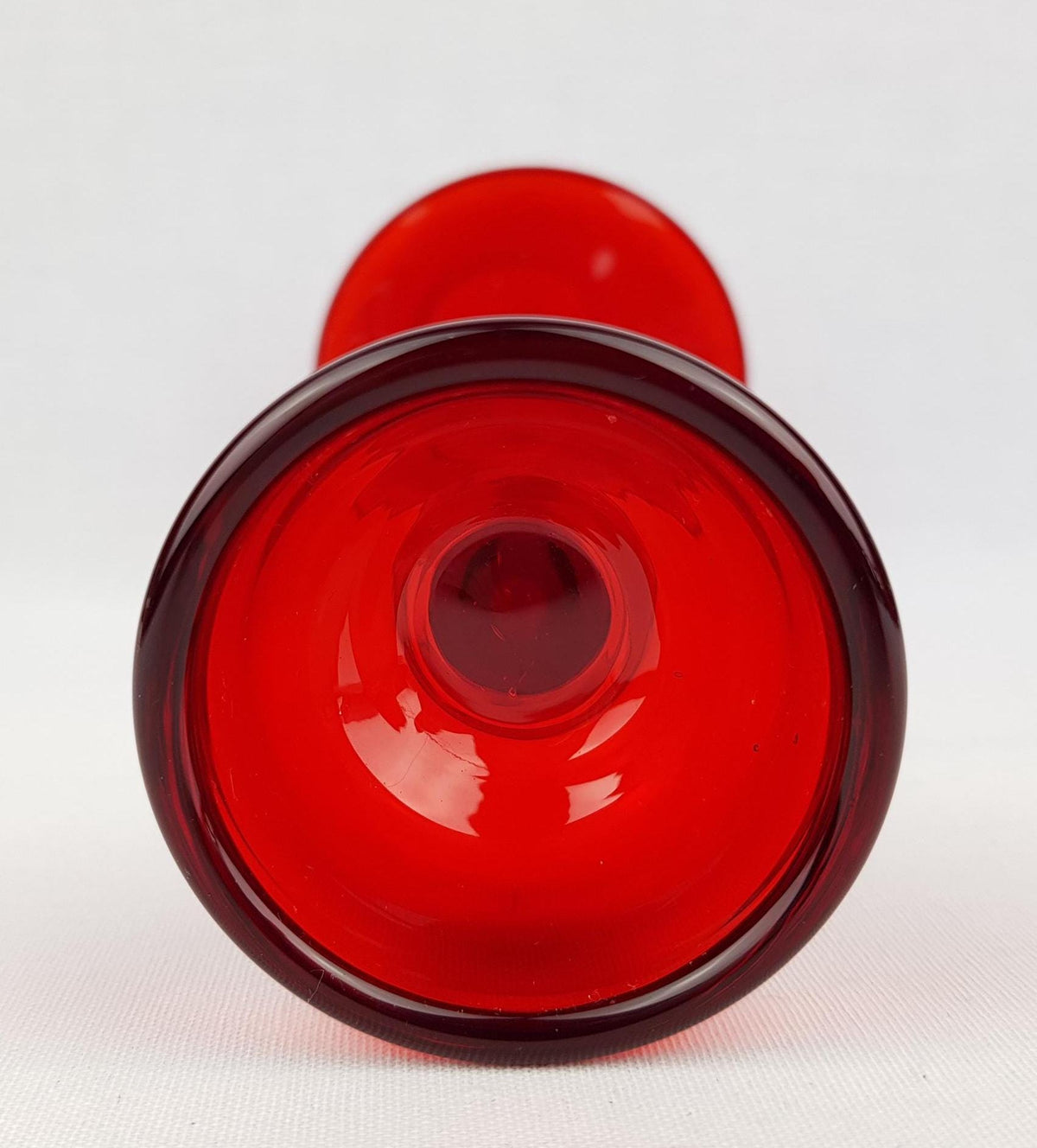 Vintage WMF Ruby Red Glass Candle Holder by Cari Zalloni West Germany 1970s