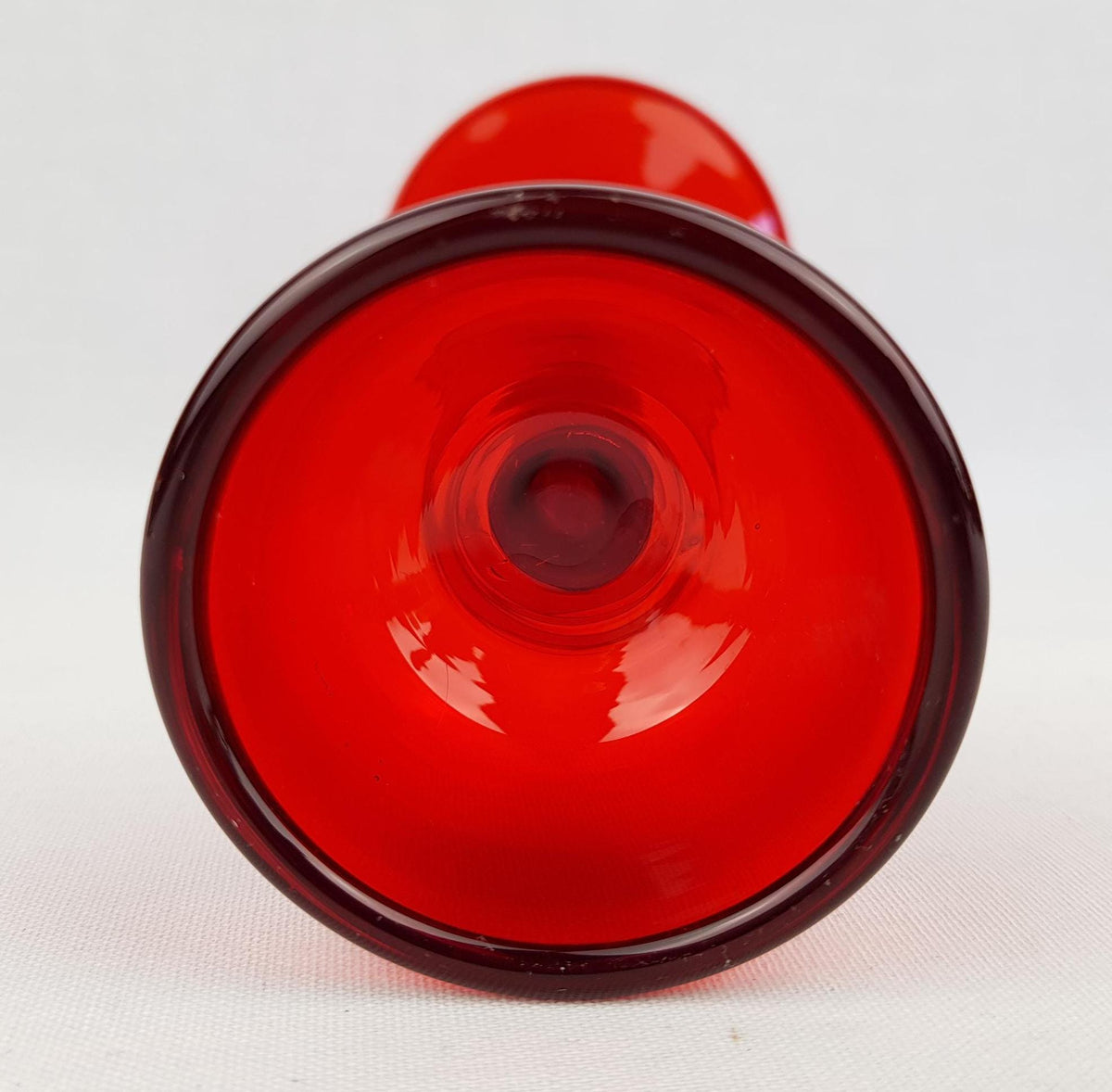 Vintage WMF Ruby Red Glass Candle Holder by Cari Zalloni West Germany 1970s