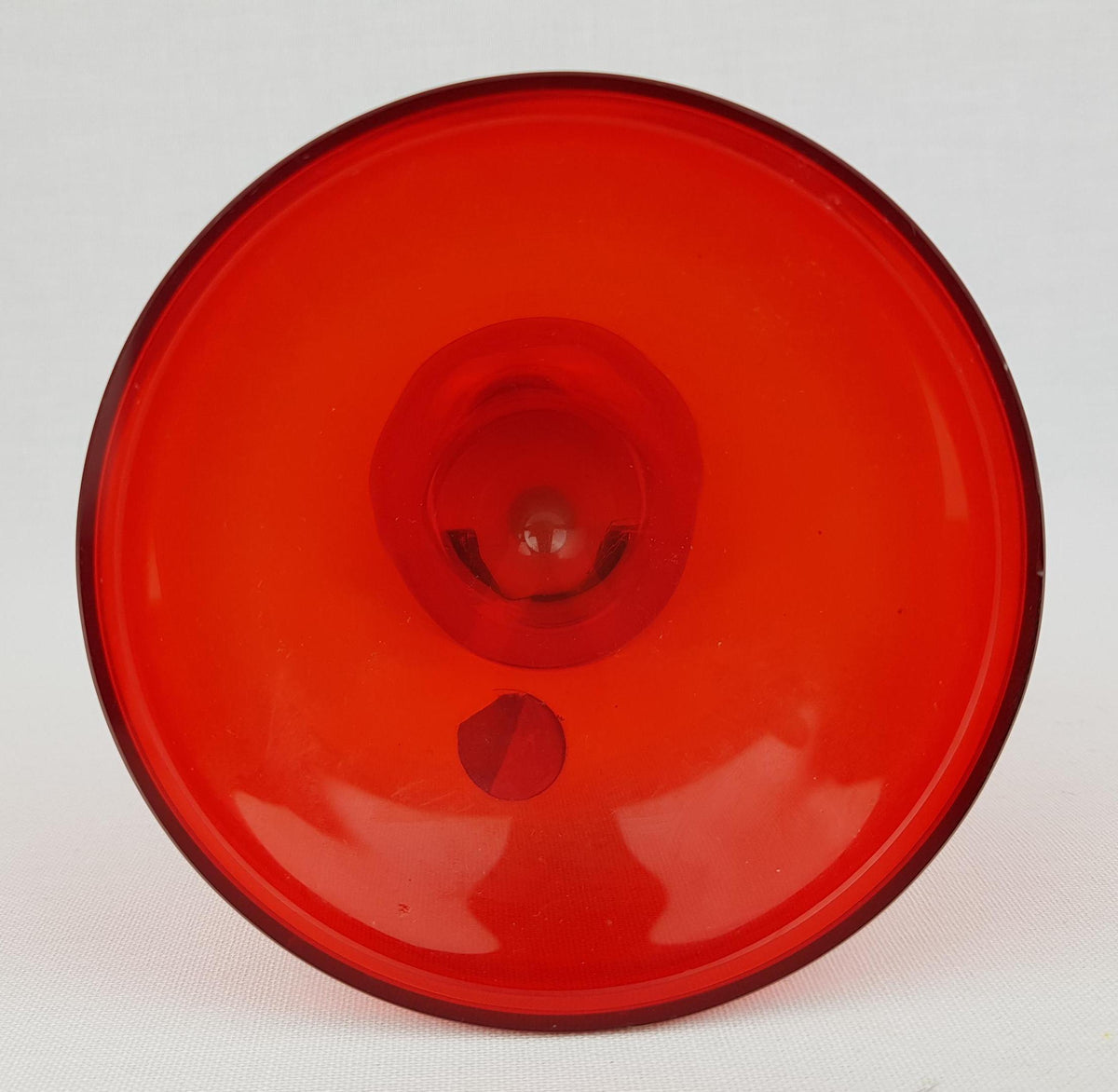 Vintage WMF Ruby Red Glass Candle Holder by Cari Zalloni West Germany 1970s