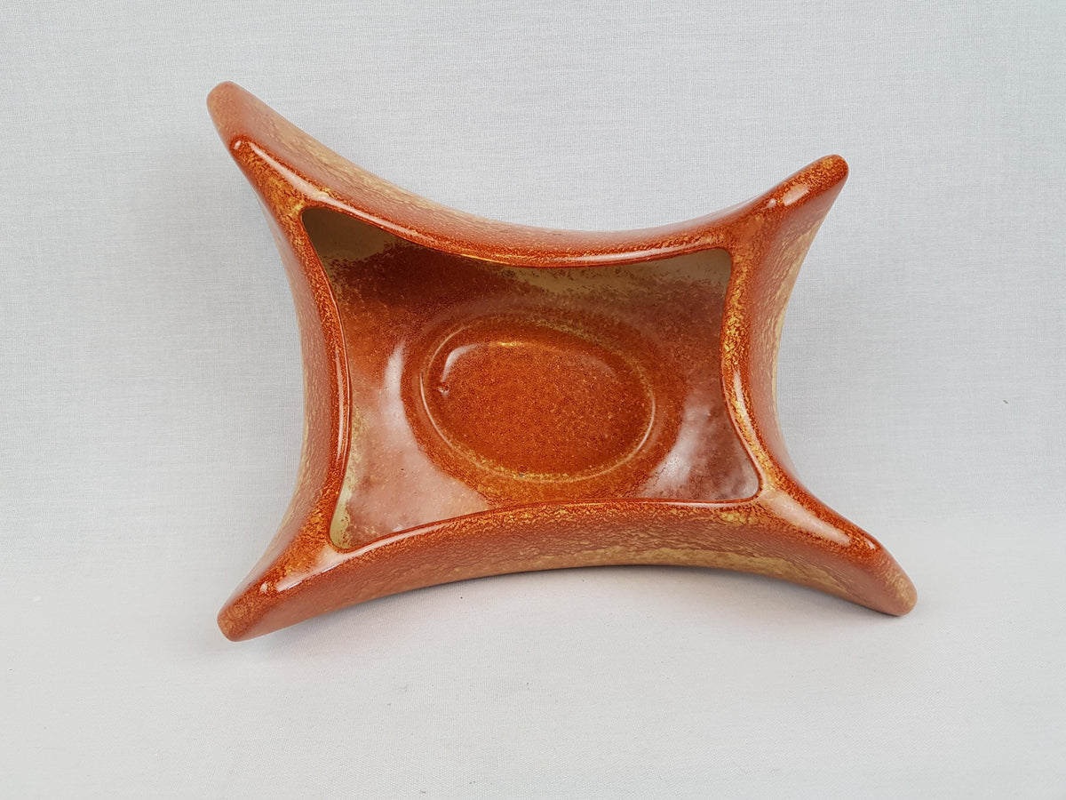 Vintage BERTONCELLO Stylish Bowl Screziato Tabacco 962 Italian Pottery 1970s