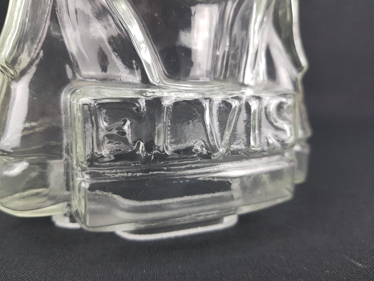 Vintage INGRID GLAS Glass Head Phone Holder, Hat Cap Wig Holder Glass Bust of the King of Rock'n Roll Elvis Presley West Germany 1960-70