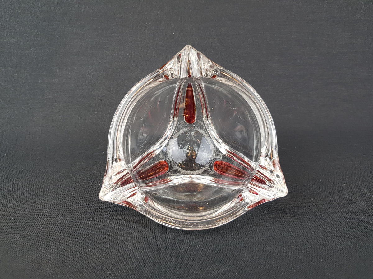 Vintage Stylish Glass Ashtray Bowl, LUMINARC or Val st. Lambert 1970s