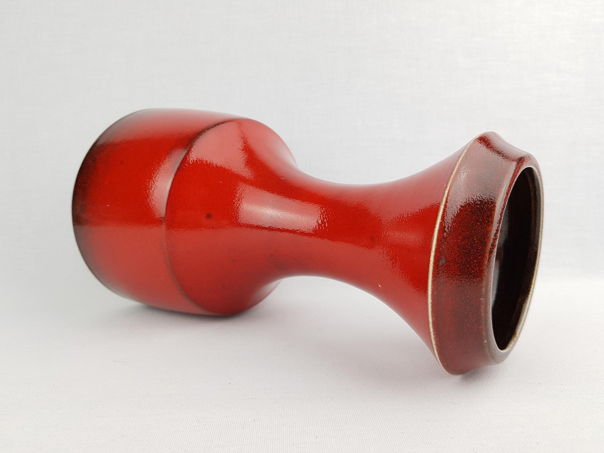 Vintage STEULER KERAMIK Red Vase 317-25 West German Pottery 1960s
