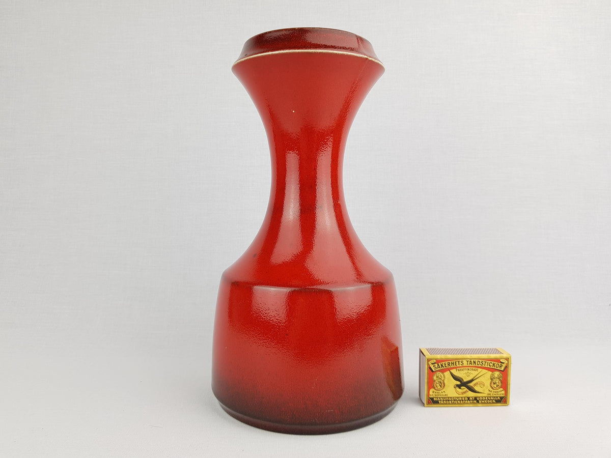 Vintage STEULER KERAMIK Red Vase 317-25 West German Pottery 1960s