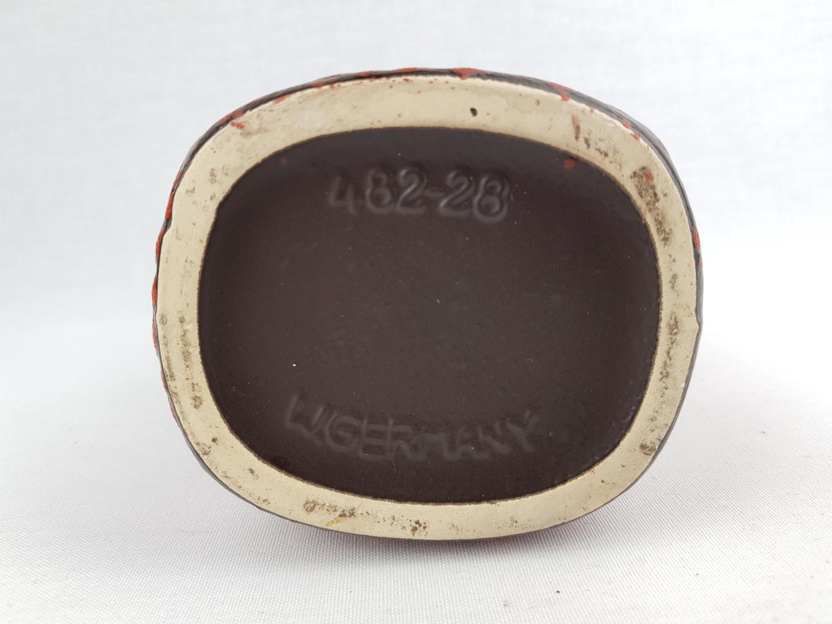 Vintage SCHEURICH KERAMIK Handled Red Vase with JURA decor 482-28 West German Pottery 1970s