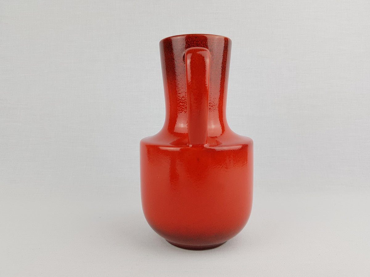 Vintage STEULER KERAMIK Handled Red Jug Vase 141-20 West German Pottery 1960s