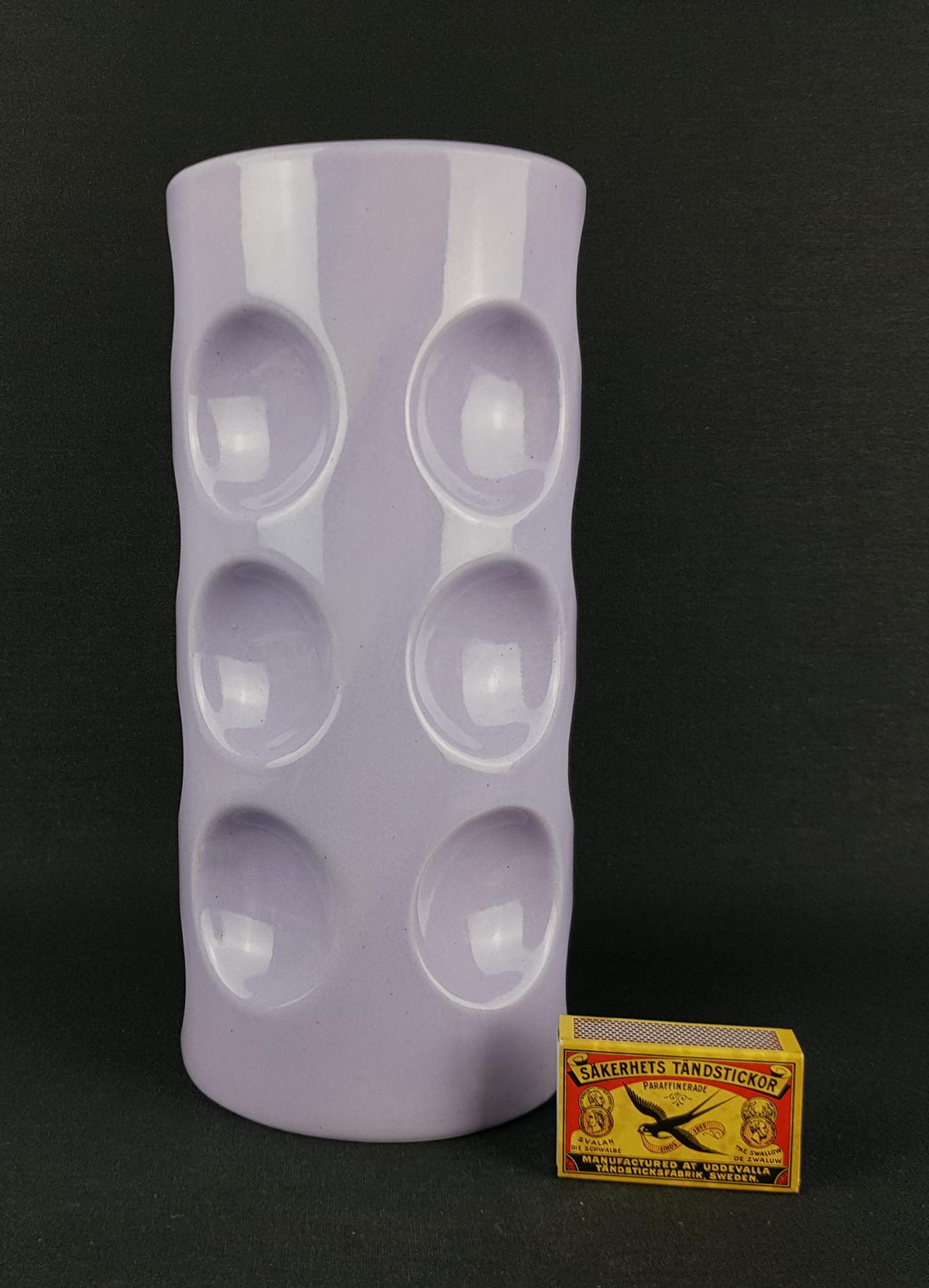 Vintage KINGSTON POTTERY HULL Purple "Tardis" Vase English Pottery 1960s