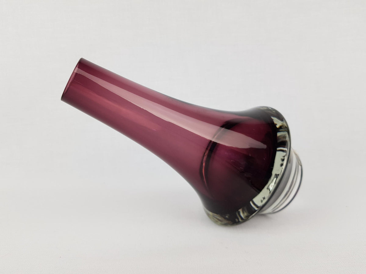 Vintage RIIHIMAEN LASI Purple Glass Rocket Vase 1379 Finland Scandinavia 1970s