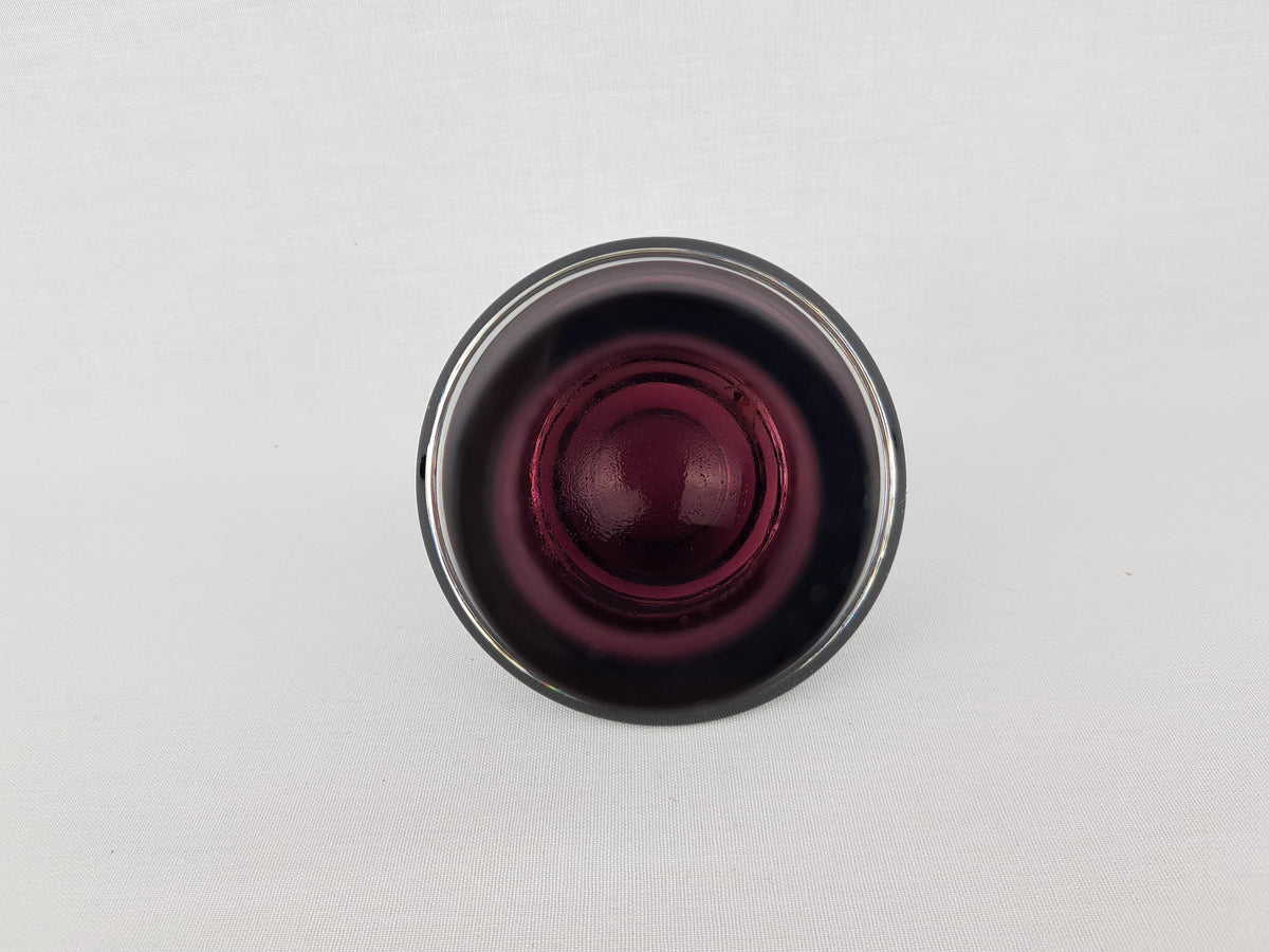Vintage RIIHIMAEN LASI Purple Glass Rocket Vase 1379 Finland Scandinavia 1970s