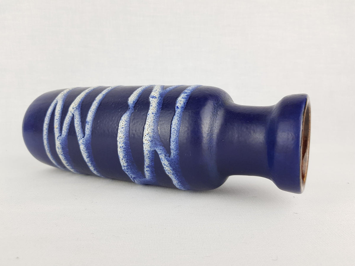Vintage SCHEURICH KERAMIK Blue Vase 200 22 West German Pottery 1970s