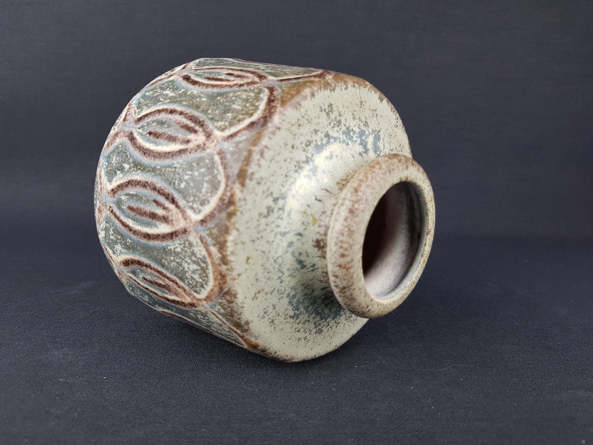 Vintage STEULER KERAMIK Gray Vase 133-15 West German Pottery 1960s