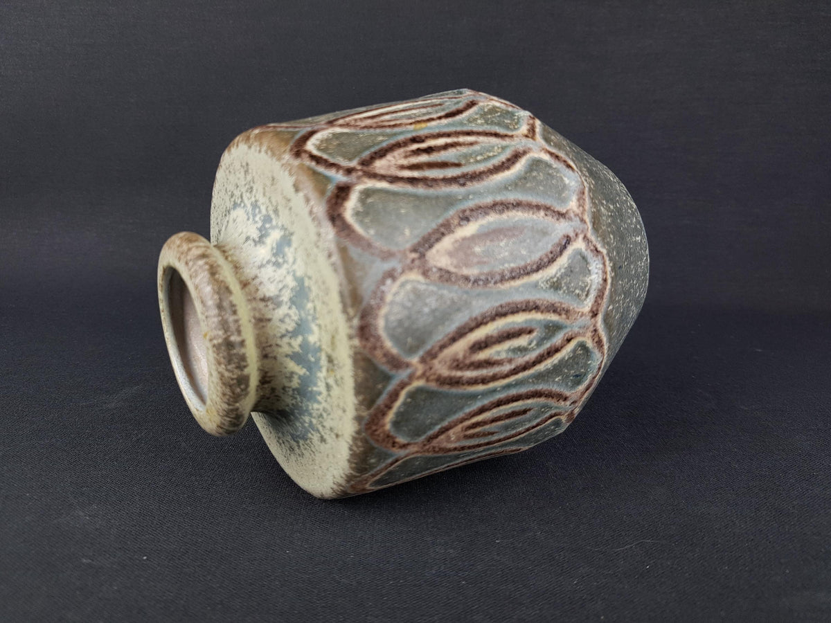 Vintage STEULER KERAMIK Gray Vase 133-15 West German Pottery 1960s
