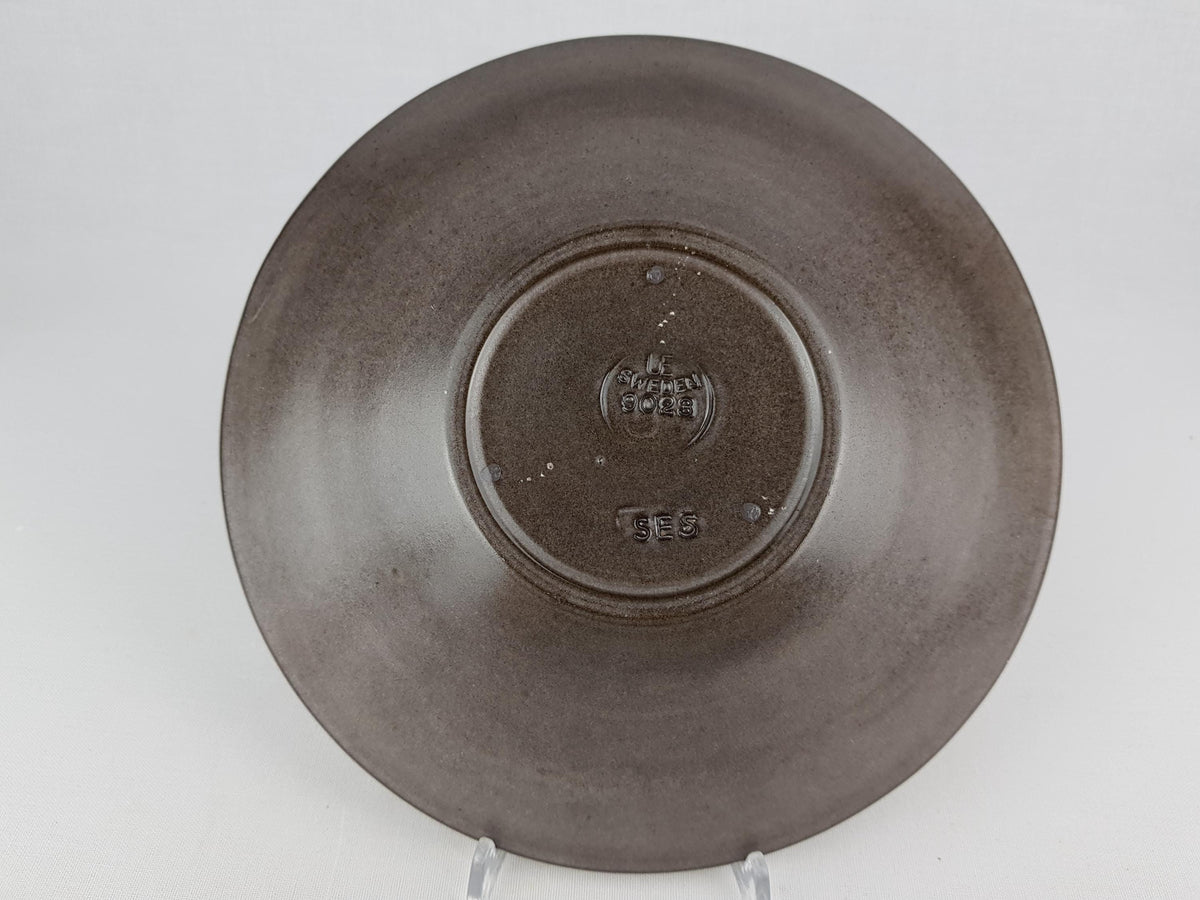 Vintage UPSALA EKEBY Brown Bowl ''Lena'' By Sven Erik Skawonius Sweden 1960-70s