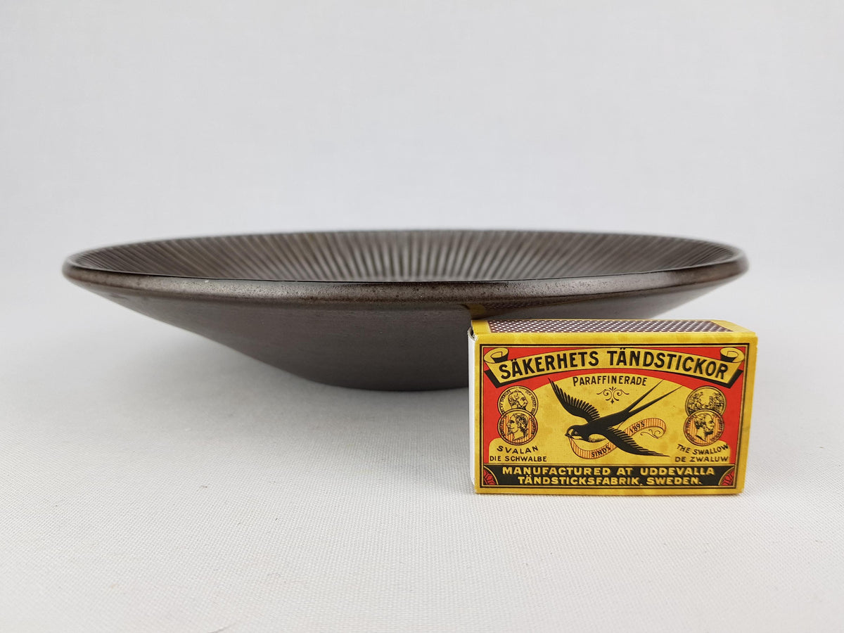 Vintage UPSALA EKEBY Brown Bowl ''Lena'' By Sven Erik Skawonius Sweden 1960-70s