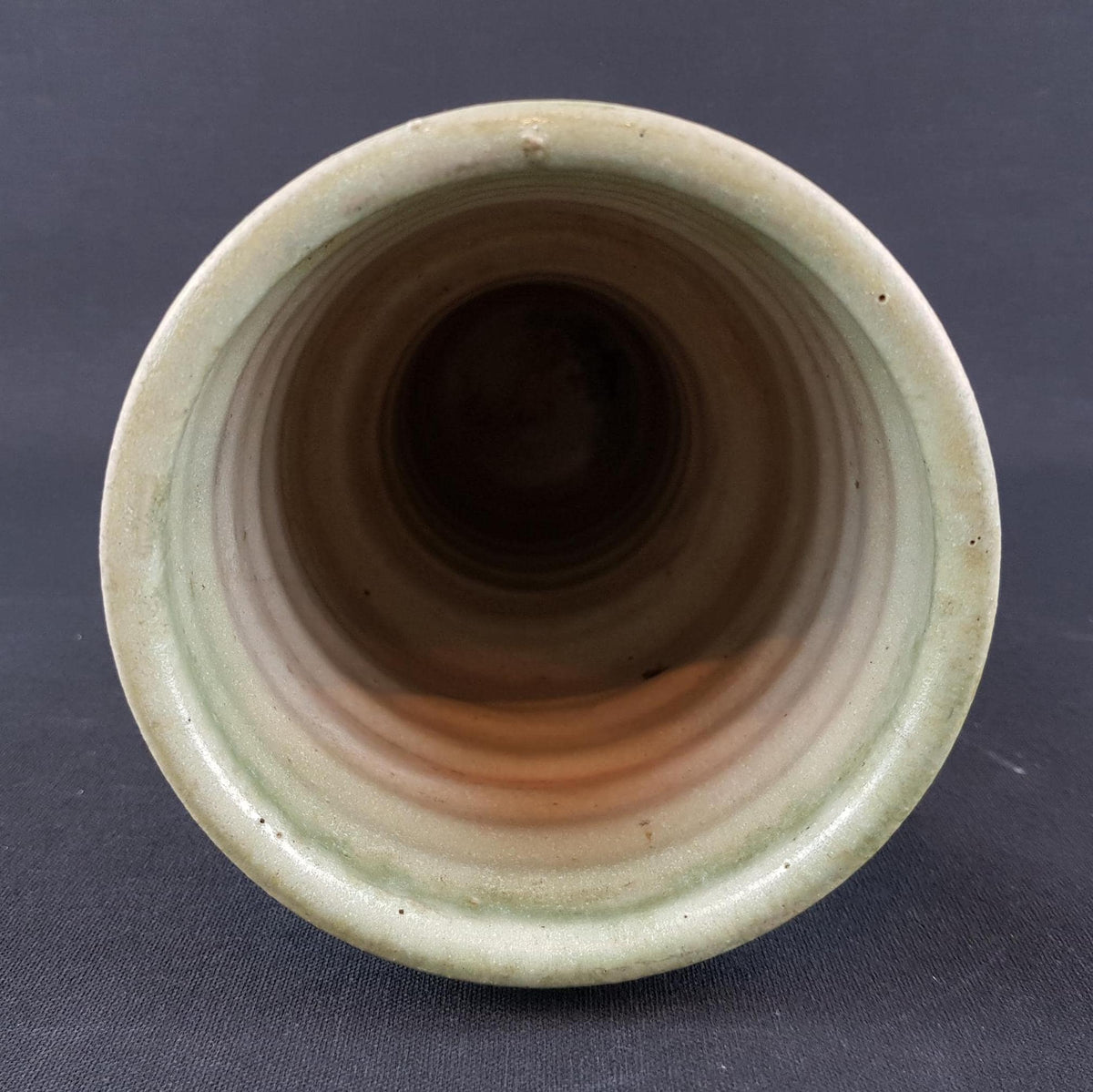 Vintage LORÉ KERAMIEK BEESEL Green Studio Vase Art Dutch Pottery 1970s