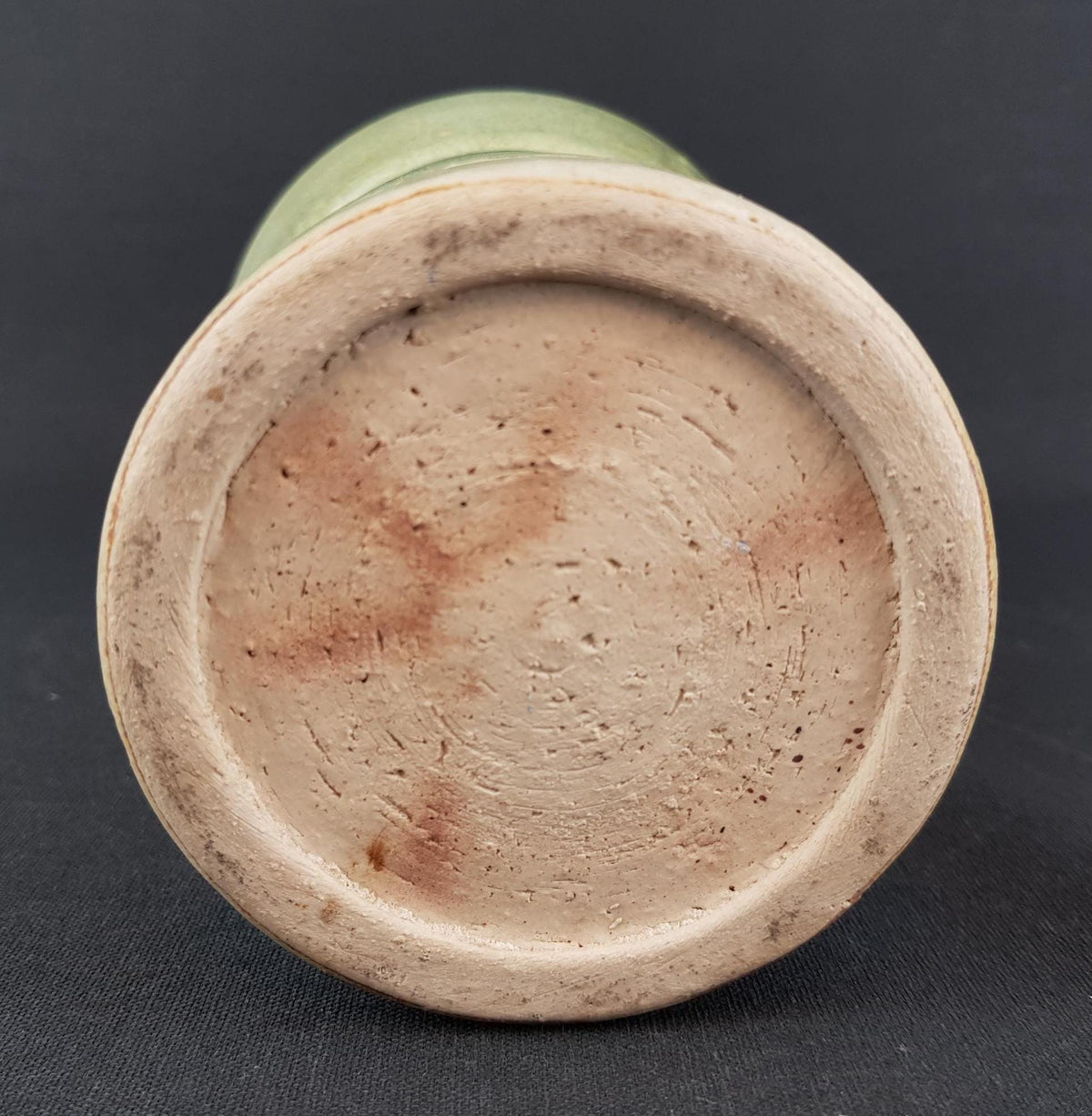 Vintage LORÉ KERAMIEK BEESEL Green Studio Vase Art Dutch Pottery 1970s
