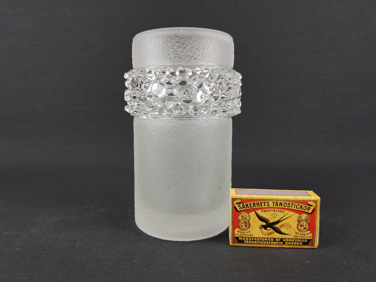 Vintage VAL SAINT LAMBERT Belgium Glass Art Spiked Decor 1970s Marked with French Lily Fleur de Lis