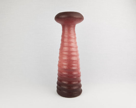 Vintage VEST KERAMIEK Purple Pink Vase With Chrome Red Decor L3 Dutch Pottery 1970s