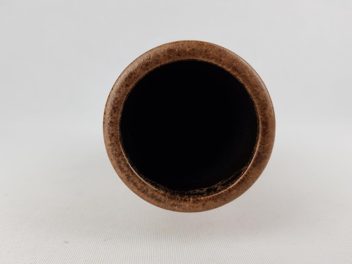 Vintage STEULER KERAMIK Brown Fat Lava Vase 142-20 West German Pottery 1960s