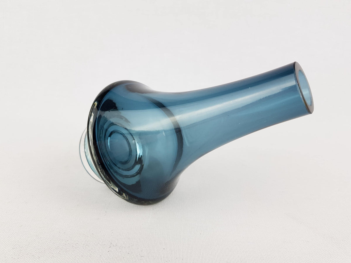 Vintage RIIHIMAEN LASI Blue/ Purple Glass Rocket Vase 1379 Finland Scandinavia 1970s