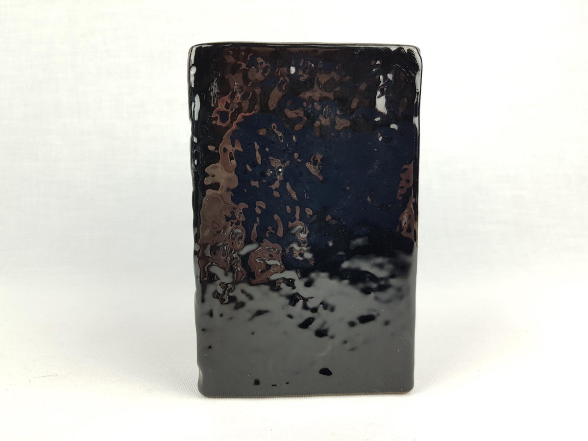 Vintage CERAMANO Black Vase with URANIA Decor by Gerda Heukeroth form 333 West German Pottery 1960s