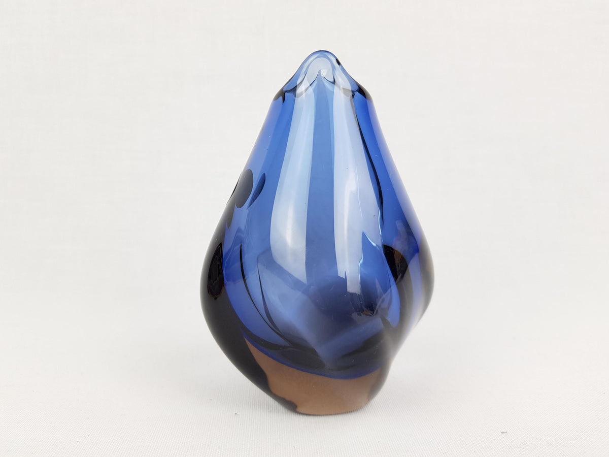 Vintage ZELEZNY BROD SKLO Blue Glass Vase from Czechoslovakia 1960s by Miloslav Klinger