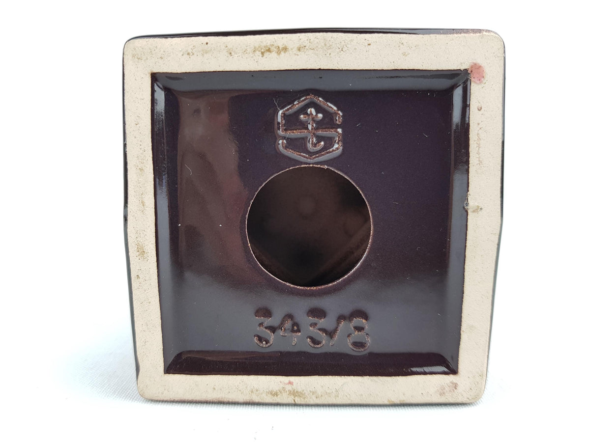 Vintage STEULER KERAMIK Stylish BrownCandle Holder 343-8 West German Pottery 1970s