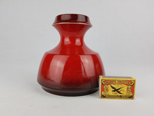 Vintage STEULER KERAMIK Red Vase 319-15 West German Pottery 1960s