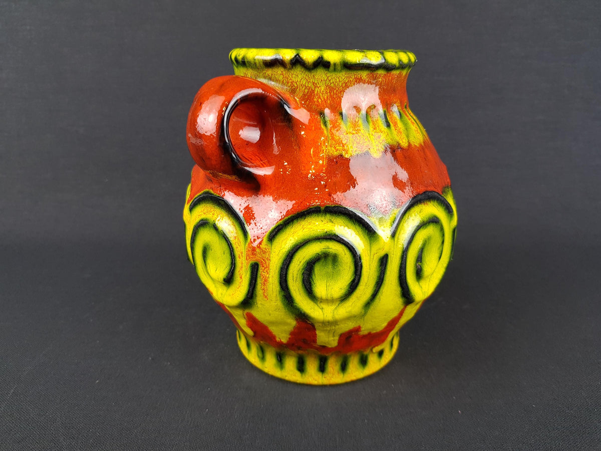 Vintage JASBA KERAMIK Yellow and Orange Vase from the Gotland Series N322 13 15 West German Pottery 1974