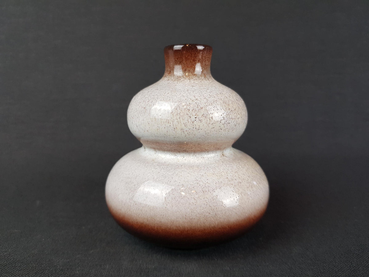 Vintage STEULER KERAMIK Hooped Beige and Brown Vase By Cari Zalloni 232-10 West German Pottery 1970s
