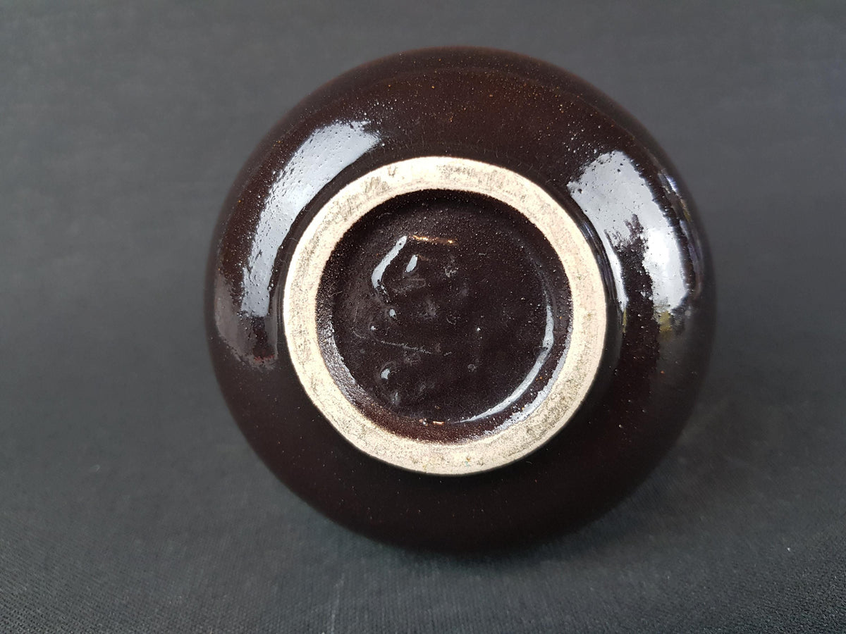 Vintage STEULER KERAMIK Hooped Beige and Brown Vase By Cari Zalloni 232-10 West German Pottery 1970s