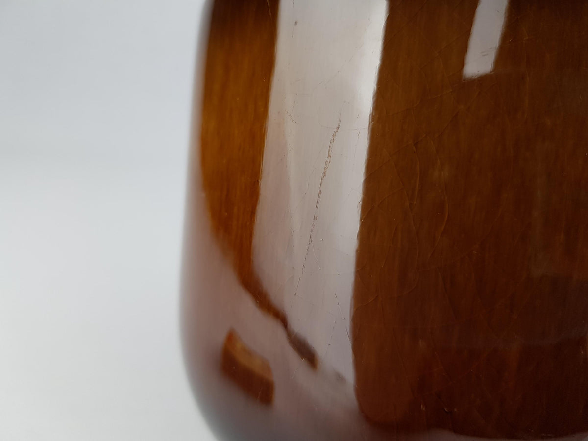 Vintage STEULER KERAMIK Handled Brown Jug Vase 141-20 West German Pottery 1960s