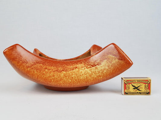 Vintage BERTONCELLO Stylish Bowl Screziato Tabacco 962 Italian Pottery 1970s