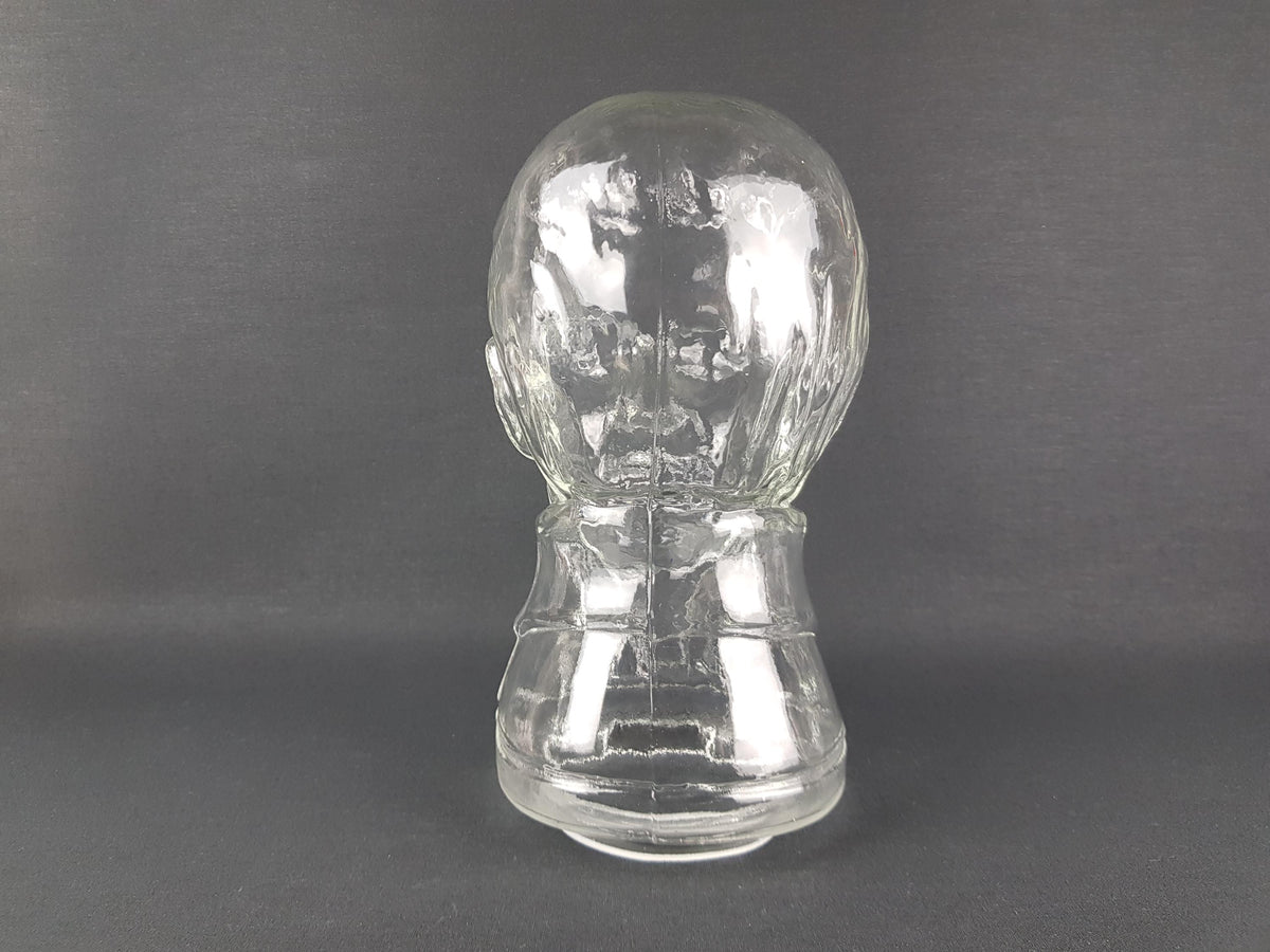 Vintage INGRID GLAS Glass Head Phone Holder, Hat Cap Wig Holder Glass Bust of the King of Rock'n Roll Elvis Presley West Germany 1960-70
