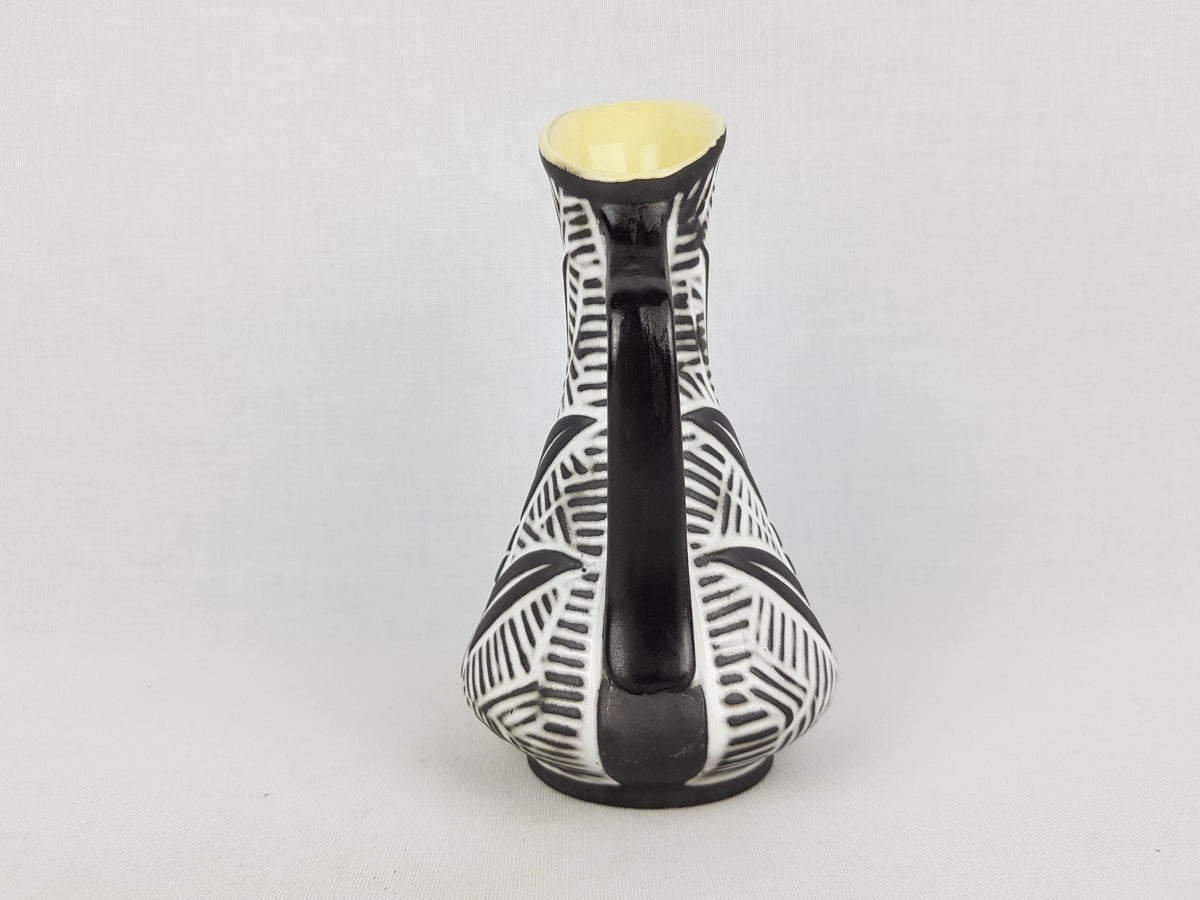 Vintage CARSTENS TONNIESH0F KERAMIK Handled Dark Brown and White Vase from the Attika Series 1958 formno. 821 16 West German Pottery