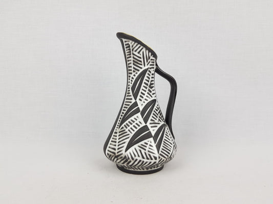 Vintage CARSTENS TONNIESH0F KERAMIK Handled Dark Brown and White Vase from the Attika Series 1958 formno. 821 16 West German Pottery