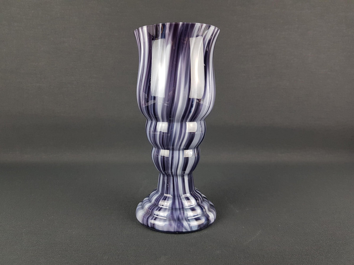 Vintage OPALINE Florence Murano Purple Italian Art Glass Vase 1970s