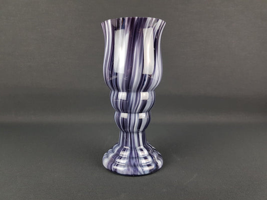 Vintage OPALINE Florence Murano Purple Italian Art Glass Vase 1970s
