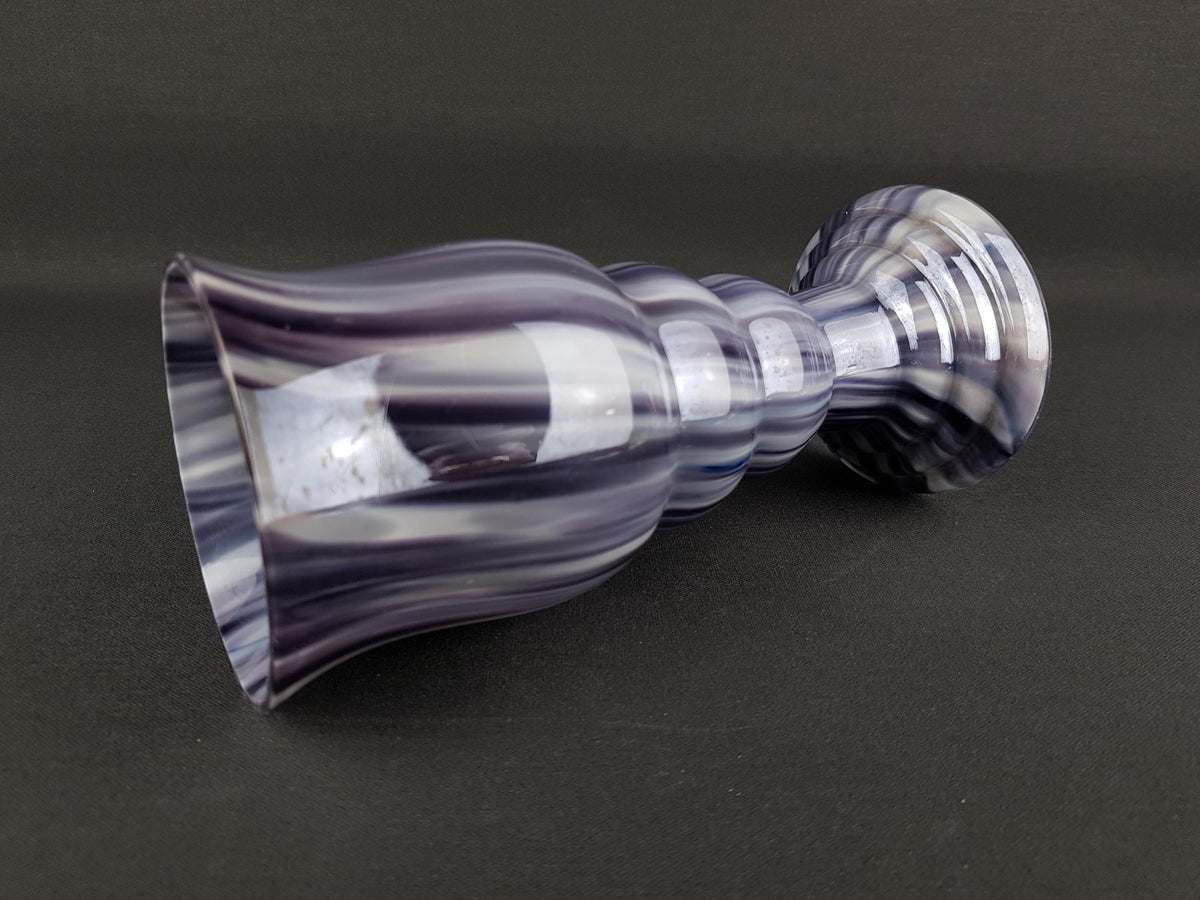 Vintage OPALINE Florence Murano Purple Italian Art Glass Vase 1970s