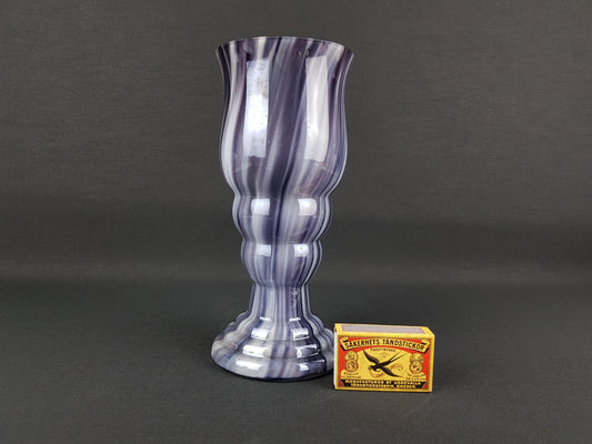 Vintage OPALINE Florence Murano Purple Italian Art Glass Vase 1970s