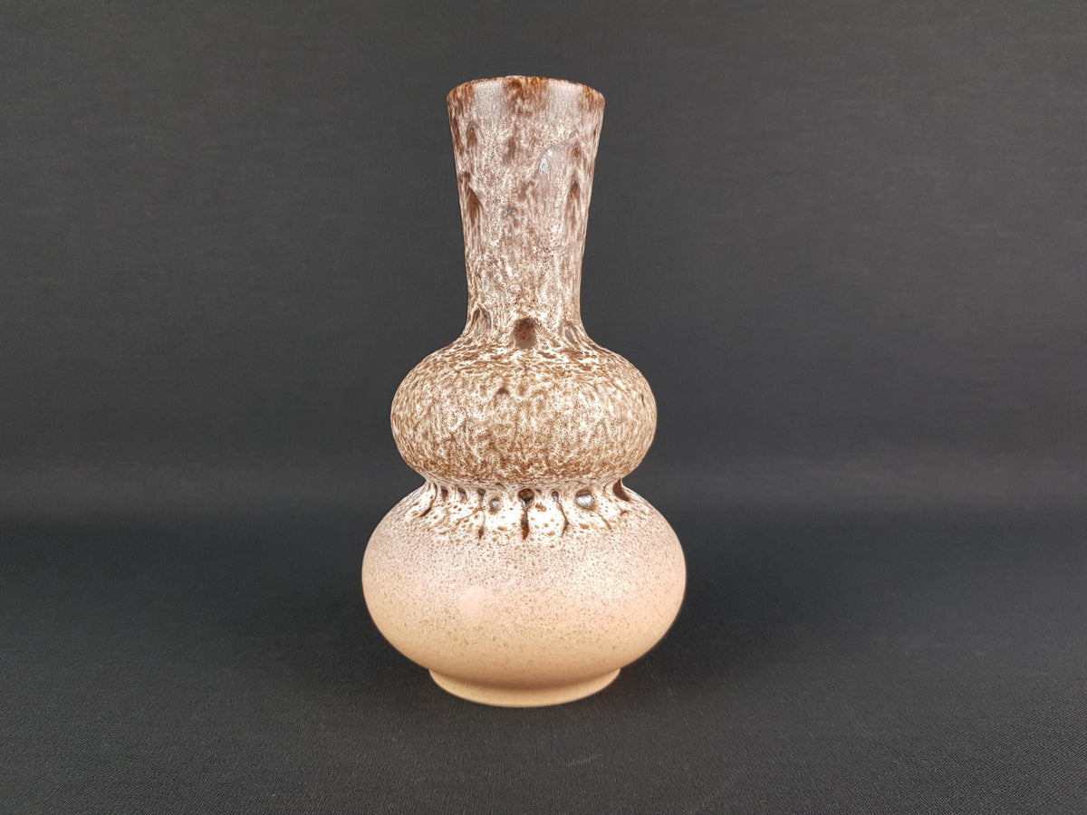 Vintage STEULER KERAMIK Brown and Beige Fat Lava Vase by Cari Zalloni 233-20 West German Pottery 1970s