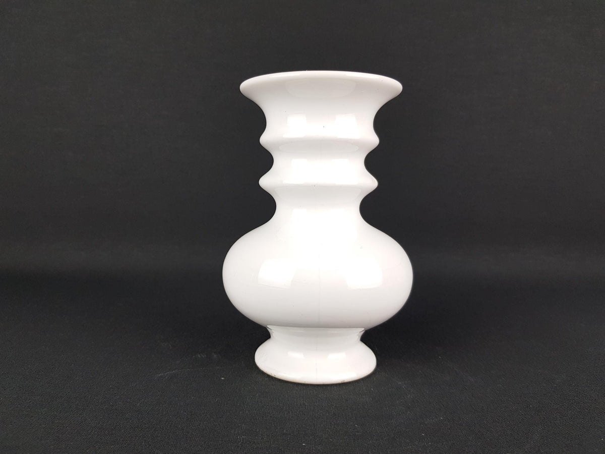 Vintage DELFTS WIT White Ceramic Vase Dutch Pottery 1970s