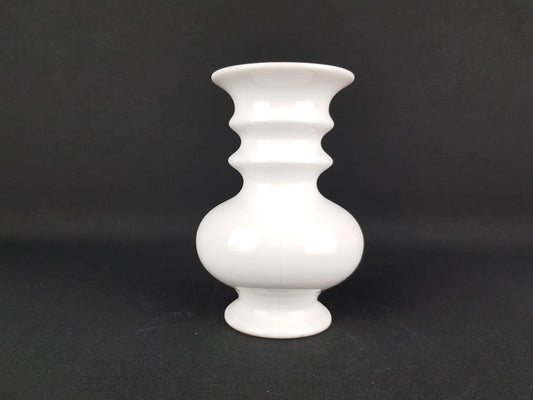 Vintage DELFTS WIT White Ceramic Vase Dutch Pottery 1970s